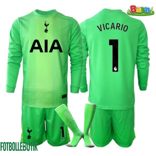 Tottenham Hotspur Guglielmo Vicario #1 Målvakt Hemmaställ Barn 2025-26 Långärmad (+ Korta byxor)